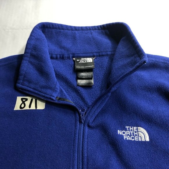 The North Face Mens Size Large Blue Long Sleeve Fleece 1/4 Zip Sweater - Picture 3 of 6